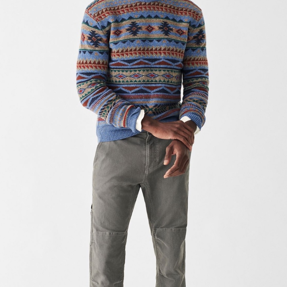 Faherty Men's Doug Good Feather Fair Isle Crewneck Sweater